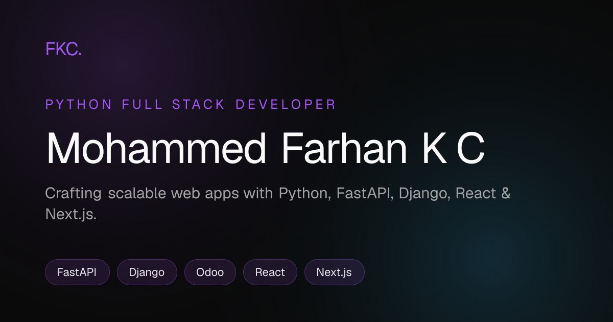 Farhan - Python Full Stack Developer